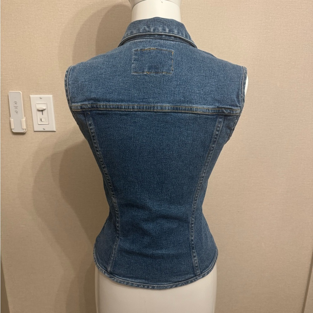 Blue Denim Sleeveless Vest - Medium - Picture 2 of 4